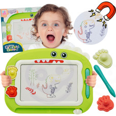 Woopie Description: Colorful Magnetic Board + 2 Dinosaur Stamps