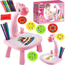 Woopie Projector Pink Giraffe Drawing Board + Markers