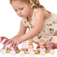 Viga Toys VIGA PolarB Pink Train Train with Cars Blocks