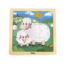 Viga Toys VIGA Handy Wooden Sheep Puzle, 9 gab