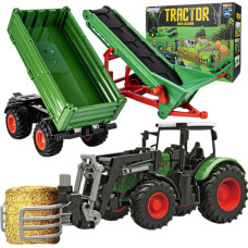 Woopie Lauksaimniecības tehnikas komplekts Traktors Traktors Homestead Mini Farm Village Farmers
