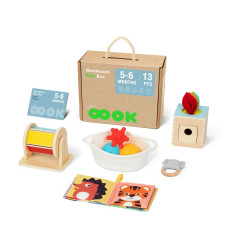 Tooky Toy Box XXL Box Montessori izglītojošs 6in1 sensors 5-6 mēneši