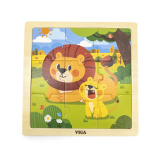 Viga Toys VIGA Handy Wooden Lions Puzle, 9 gab