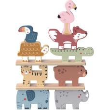 Tooky Toy Koka Blocks Puzle Dzīvnieki Montessori 9 gab.
