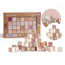 Classic World Pastel Wooden Blocks Puzzle Learning to Count Letters Patterns 29 pcs.