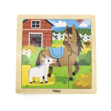 Viga Toys VIGA Handy koka zirga puzle, 9 gab