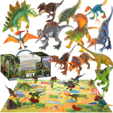 Woopie Large Set of XXL Dinosaur Figurines + Mat 