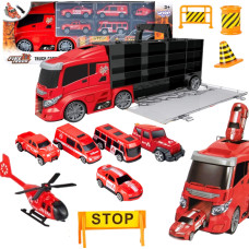 Woopie Transporter Truck Set 3in1 Red 11 gab.