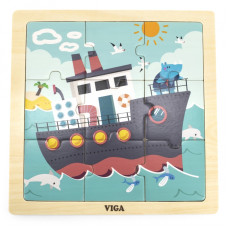 Viga Toys VIGA Handy Wooden Ship Puzzle 9 pieces