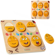 Masterkidz Board for Learning Emotions Wooden Eggs What humor? Montessori