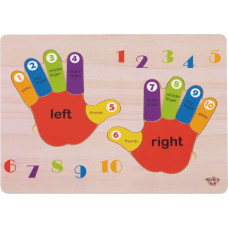 Tooky Toy Izglītojoša koka rokas mīklu skaitīšana un krāsas