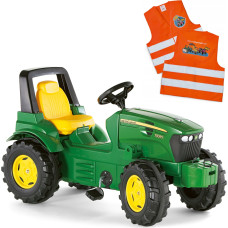 Rolly Toys John Deere pedāļa traktors + bezmaksas atstarojošā veste bērniem