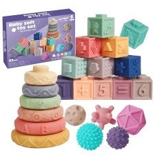 Woopie BABY Sensory Blocks Squeeze Puzzle Sound Learning Counting 23 pcs.