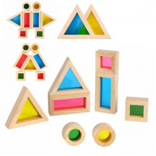 Tooky Toy Wooden Colorful Mirror Blocks Set of 8 pcs. FSC