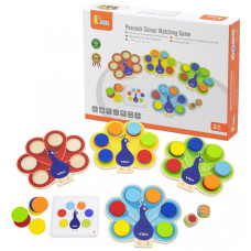 Viga Toys VIGA Wooden Game Match Colors Peacock Tail Montessori + Cards