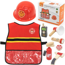 Viga Toys VIGA Set of Little Firefighter Vest + Wooden accessories 8 pcs.