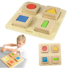 Masterkidz Montessori Sensory Wooden Sorter Shapes and Colors