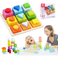 Classic World Puzzle Learning Shapes and Counting 5in1 Domino Sorter MONTESSORI 28 pcs.